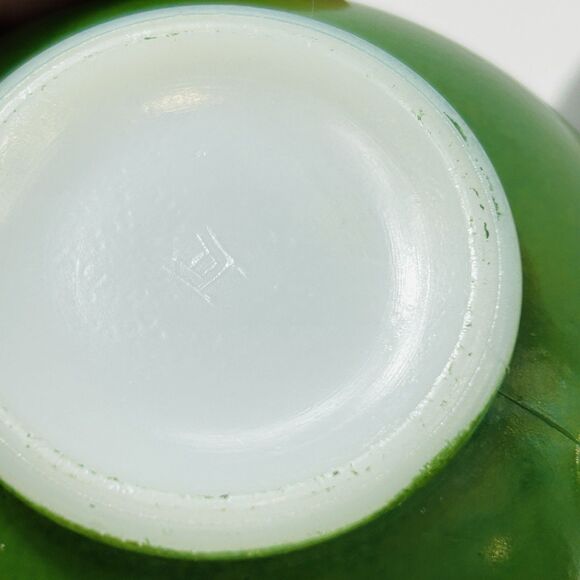 Hazel Atlas Platonite Ovide Coffee Tea Cups Set 3 Gray Burgundy Dark Green READ - Picture 6 of 7